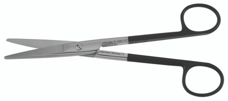 1200-727 - MAYO SCISSORS BEVELED BLADES POWER-CUT-BLACK STRAIGHT 6 3/4"