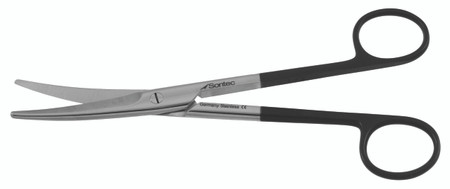 1200-730 - MAYO SCISSORS BEVELED BLADES POWER-CUT-BLACK CURVED 6 3/4"