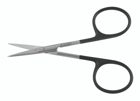 1200-764 - IRIS STILLE SCISSORS LARGE RING POWER-CUT-BLACK STRAIGHT 4"