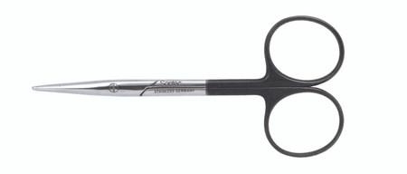 1200-775M - BABY METZENBAUM SCISSORS POWER-CUT-BLACK STRAIGHT 4 1/2"