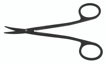 1200-899 - CERAMITEC METZENBAUM SCISSORS SPREAD HANDLE W/GOLD SCREW PC CURVED 4 3/4"