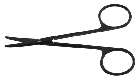 1200-920 - STRABISMUS SCISSORS CERAMITEC POWER-CUT W/GOLD SCREW CURVED FINE 4 1/2"