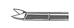 1301-122 - LARYNGOSCOPY SCISSORS CLASSIC CONICAL TUBE 2mm SHAFT CURVED RGHT 9"