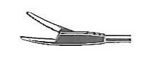 1301-204 - LARYNGOSCOPY FORCEPS CONICAL TUBE 1mm SHAFT CURVED RIGHT GRASPING 9"