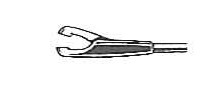 1301-226 - LARYNGOSCOPY FORCEPS CONICAL TUBE 1mm SHAFT 1mm CUP CURVED RIGHT 9"