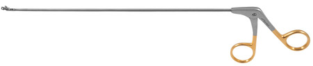 1301-264Q - LARYNGOSCOPY FORCEPS CONICAL TUBE 2mm SHAFT HEART SHAP ANGLE UP 45° L 9" QUANTUM