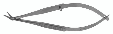 13-1307Q - CASTROVIEJO CORNEOSCLERAL SCISSORS SMALL/MEDIUM BLUNT 10mm BLADES LEFT ANGLE 4" QUANTUM