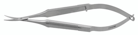 13-3160 - CASTRO KERATOPLASTY/KERATECTOMY SCISSORS CLASSIC WIDE SERRATED HANDLE CURVED BLADES 5 1/4"