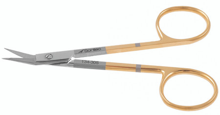 134-305 - O'BRIEN SUTURE SCISSORS ANGLED BLADES POWER-CUT-GOLD 3 3/4"