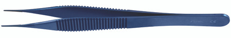 136-662T - TITANIUM ADSON FORCEPS SERRATED HANDLE DELICATE SERRATED 0.8mm TIP 4 3/4"