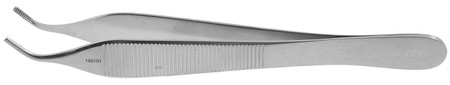 136-698 - BROWN ADSON TISSUE FORCEPS SERRATED HANDLE ANGLE 9 x 9 TEETH 4 3/4"