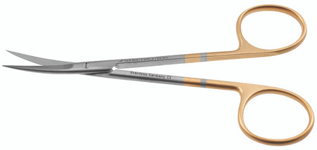 13-7533 - IRIS SCISSORS CURVED POWER CUT GOLD 4 1/8"