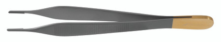 140-301 - ADSON DRESSING FORCEPS W/TC SERRATED PLATFORM SERRATED HANDLE 1.3mm TIP 4 3/4"