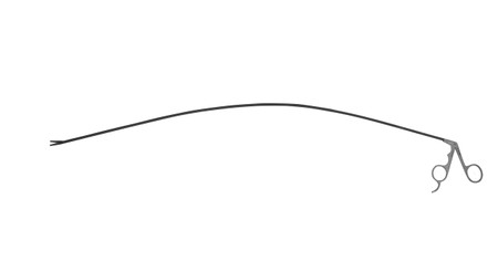 1404-883B - EMBERTSON LARYNGOSCOPIC EPIGLOTTIS METZENBAUM SCISSORS CLASSIC CERAMITEC CURVED BLADE/SHAFT 30" FS