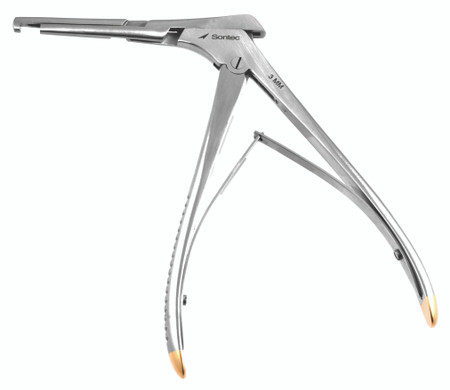 16-2104 - SONTEC-KERRISON PUNCH RONGEUR 90° DOWN-BITE 3 MM TIP ULTRA-THIN-FOOTPLATE 4" SHAFT