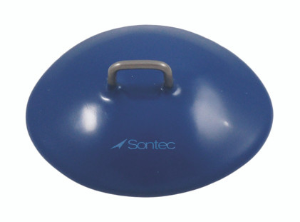 18-8022B - EYE SHIELD WITH FINGER-GRIP ELECTRO-COATED-BLUE STAINLESS STEEL 22 x 27mm ONE EACH