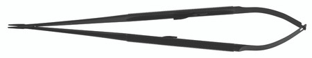2300-150B - JACOBSON NEEDLE HOLDER BLACK CERAMITEC ROUND HANDLE TC DUST STRAIGHT W/LOCK 9 1/8"