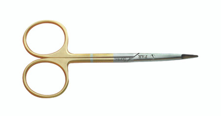 2400-372 - SHEA SCISSORS FLAT TIP POWER-CUT-GOLD CURVED 4 1/2"