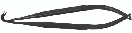 2400-674C - JACOBSON SCISSORS BLACK CERAMITEC FLAT HANDLE 11mm BLADES 125° G-NECK 7"