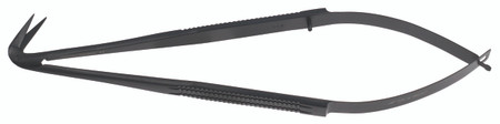 2400-680C - JACOBSON MICRO SCISSORS BLACK CERAMITEC FLAT HANDLE 14mm BLADES 125° G-NECK 7"