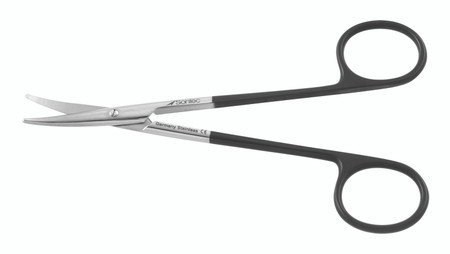 2400-787 - BABY METZENBAUM SCISSORS POWER-CUT-BLACK CURVED 4 3/4"