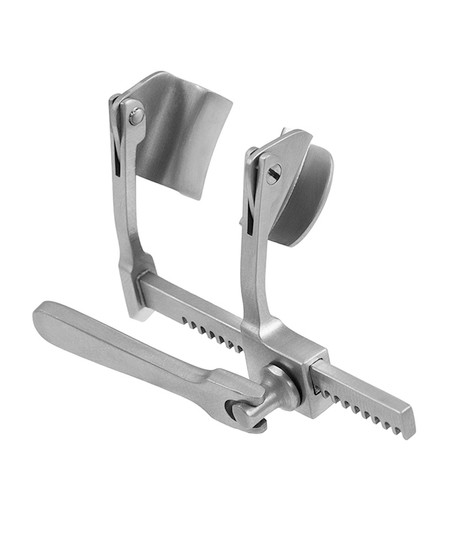 2500-206 - SHANGHAI FINOCHIETTO RETRACTOR MINI NEONATAL CURVED ARMS 5x13mm BLADES 25mm SPREAD