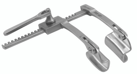 2500-207 - SHANGHAI FINOCHIETTO RETRACTOR NEONATAL CURVED ARMS 10x30mm BLADES 70mm SPREAD FS