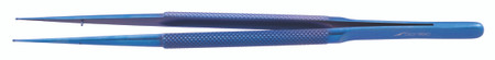 2600-534X - TITANIUM MICRO RING TIP FORCEPS ROUND HANDLE FINE CROSS-SERRATED STRAIGHT 1mm 7" LIGHT WEIGHT