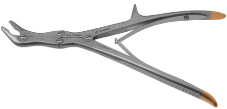 315-661Q - ECHLIN DUCKBILL RONGEUR DOUBLE ACTION CURVED TO SIDE 4mm x 12mm 9" QUANTUM