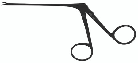 469-048BQ - BLACK MICRO ALLIGATOR FORCEPS DELICATE SERRATED JAW LEFT CURVED QUANTUM