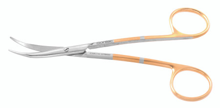 508-618 - BABY STRATTE SCISSORS FULL S-CURVED POWER CUT GOLD TENOTOMY TIP 5 1/2"