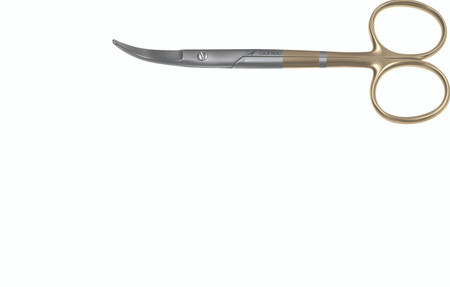 508-622 - FOMON LATERAL SCISSORS BEVELED BLADES RIGHT ANGLE POWER-CUT-GOLD 4 1/2"