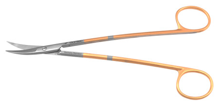 508-631A - KELLY SCISSORS S-CURVED POWER-CUT-GOLD 6 3/4"