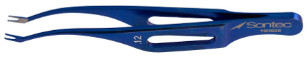 T14-3910 - TITANIUM POLACK CORNEAL FORCEPS COLIBRI STYLE DOUBLE DELICATE 0.12mm TIPS 3mm SPREAD (1 x 2)x2 TEETH