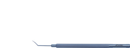 T12-2600 - TITANIUM BARRAQUER IRIS REPOSITOR-SPATULA ROUND SMOOTH CURVED BLADES Ø0.5mm