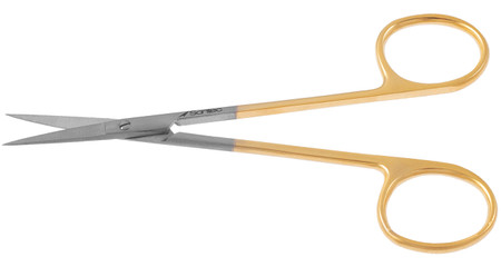 1100-348Q - IRIS SCISSORS CLASSIC GOLD RNGS STRAIGHT 4 1/2" QUANTUM