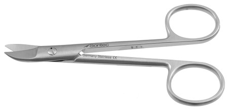 1100-306 - WIRE SUTURE SCISSORS CLASSIC SERRATED BLADES CURVED 4 1/4"
