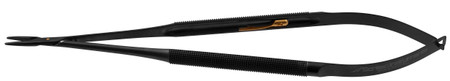 2300-166B - JACOBSON NEEDLE HOLDER BLACK CERAMITEC ROUND HANDLE TC DUST STRAIGHT W/LOCK STREAMLINED 8 1/4"