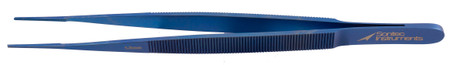 2600-345 - TITANIUM PREMIER DEBAKEY FORCEPS FLAT HANDLE 1x2 TEETH 1.2mm STRAIGHT TIP 7 3/4" (19.5cm)