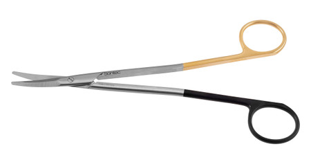 475-188DST - FREEMAN KAYE SCISSORS SPREAD HANDLE TC-POWER CUT 1 BLADE SERRATED CURVED SHORT TIP 1 1/4"  7"