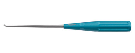 320-3588-30 - BONE CURETTE  ALUMINUM HANDLE ANGLED 2.8mm 10" TURQUOISE