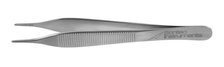 136-664Q - ADSON DRESSING FORCEPS SERRATED HANDLE CROSS SERRATED 1.3mm TIP 4 3/4" QUANTUM