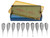1103-3891-SET - WINGED DENTAL ELEVATORS SHORT HANDLE WITH ROOT ELEVATOR SET OF 10 W/TRAY
