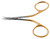 199-550 - SWEDISH GRADLE SCISSORS SPREAD HANDLE SHARP CURVED BLADES POWER-CUT-GOLD 3 3/4"FS