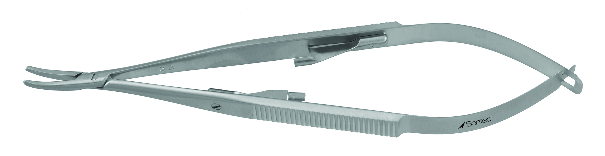 15-1880 - CASTROVIEJO NEEDLE HOLDER W/LOCK STANDARD CURVED TIP 5 1