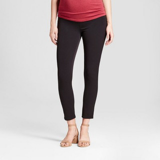 New - Mid-Rise Over Belly Cropped Skinny Maternity Trousers - Isabel Maternity by Ingrid & Isabel Black 14