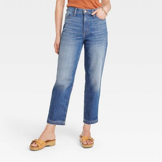 New - Women's High-Rise Vintage Straight Jeans - Universal Thread Indigo 6