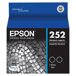New - Epson 252 2pk Ink Cartridges - Black (T252120-D2)