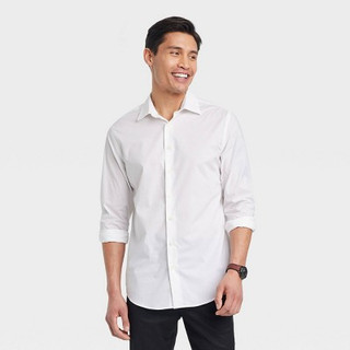 New - Men's Performance Dress Long Sleeve Button-Down Shirt - Goodfellow & Co White S