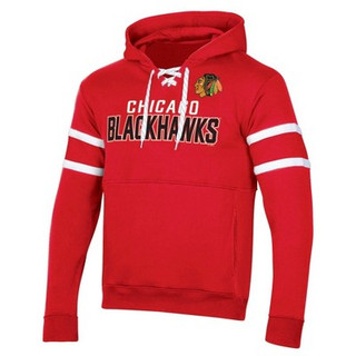 New - NHL Chicago Blackhawks Men's Long Sleeve Hooded Sweatshirt with Lace - L